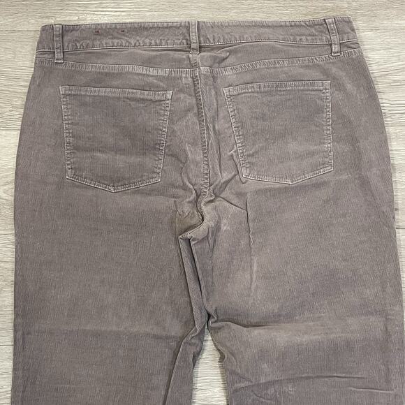 Talbots Corduroy Pants 14 Straight Leg Casual Fall Gray Neutral Office Casual - Picture 3 of 8